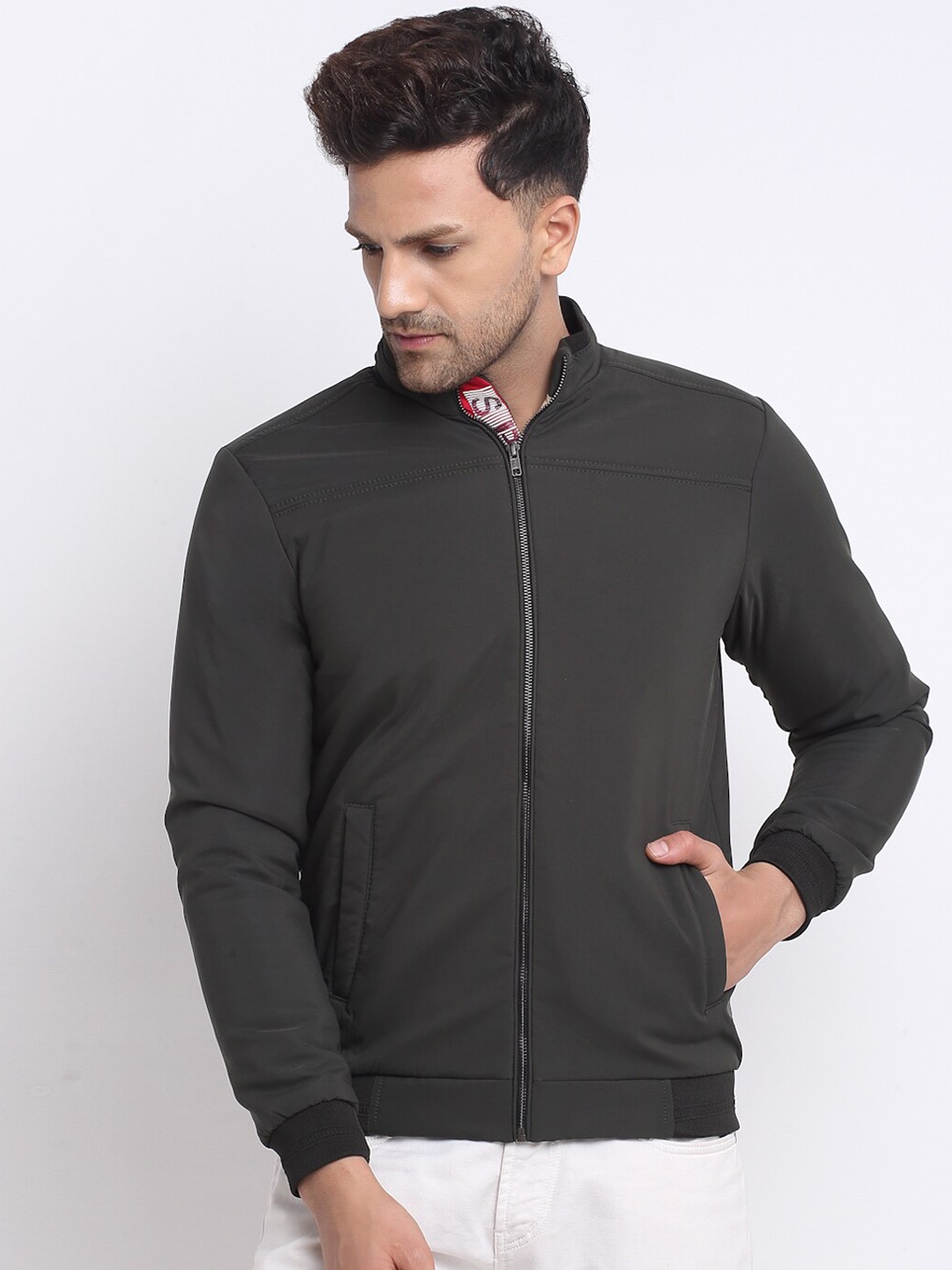 

Spirit Men Olive Green Bomber Jacket