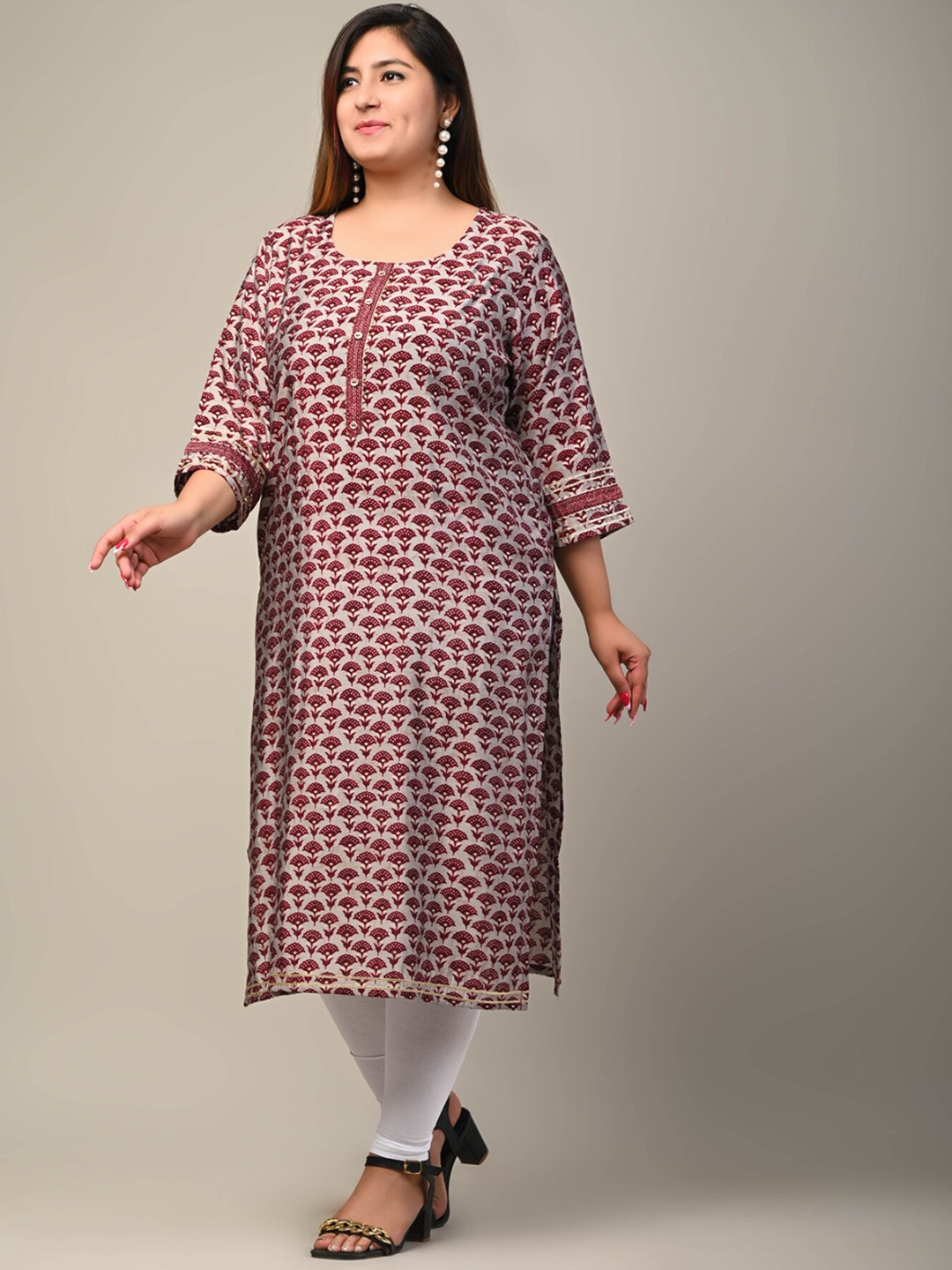 

Swasti Women Maroon Floral Printed Floral Kurta