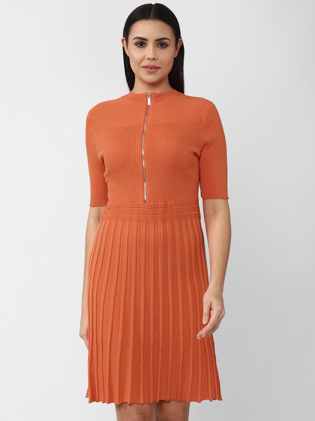 

Van Heusen Woman Orange Short Sleeves Dress