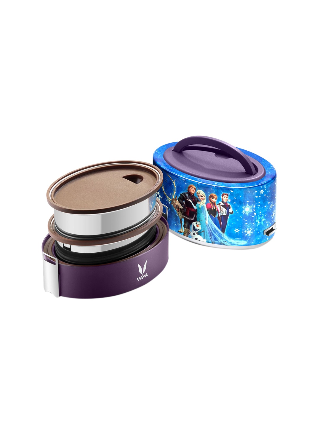 

Vaya Tyffyn Lyte Kids Blue Frozen Printed Stainless Steel Lunch Box - 600ml