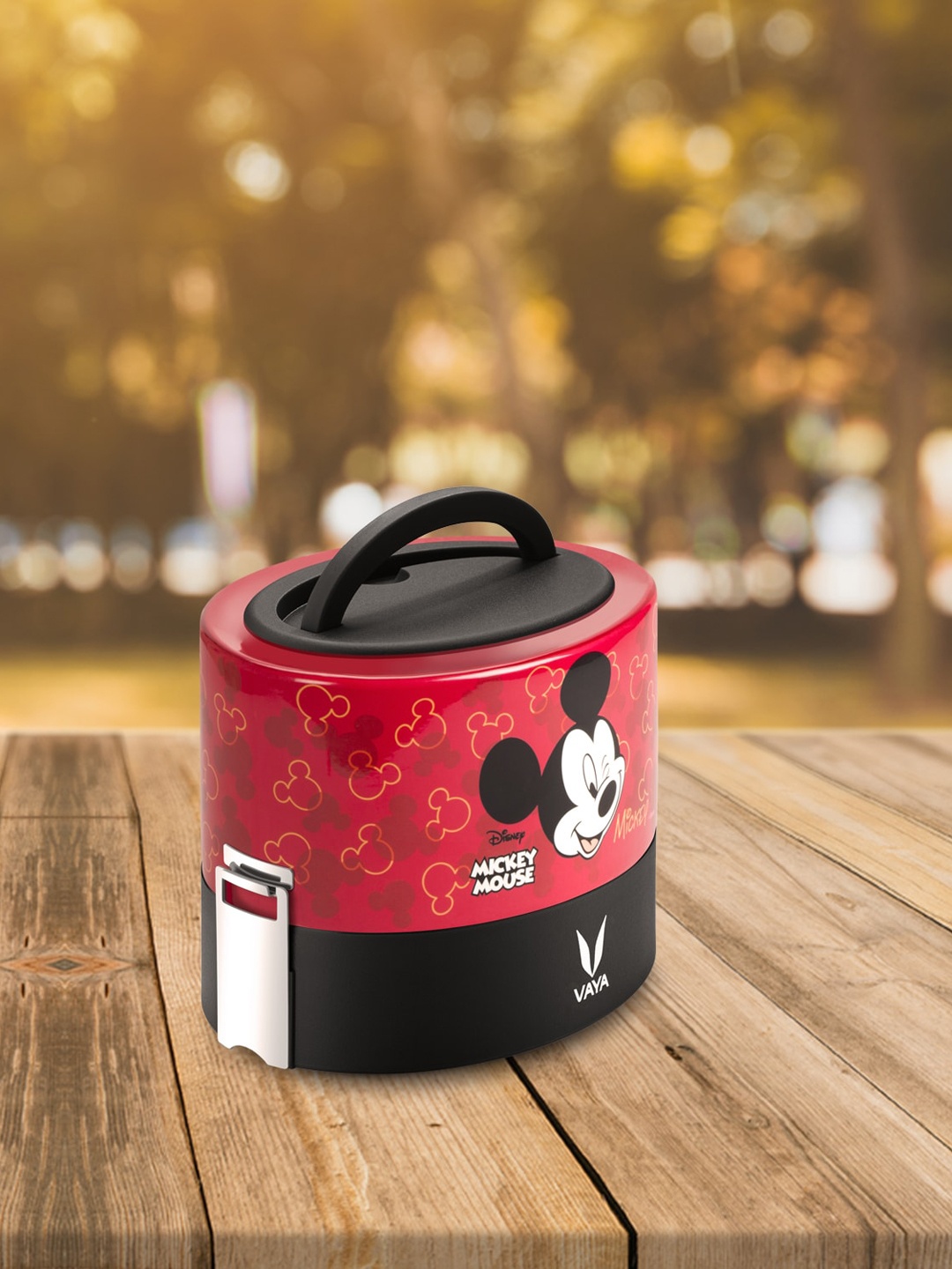 

Vaya Tyffyn Lyte Kids Red & Black Mickey Mouse Printed Lunch Box 600 ml