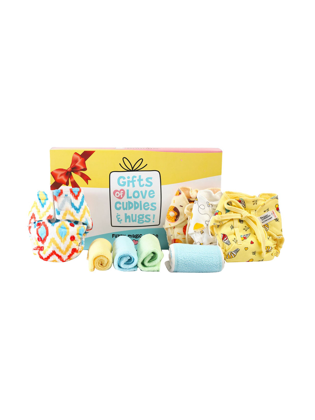 

SuperBottoms Infant Set of 8 Pure Cotton Sustainable Baby Apparel Gift Set, Yellow