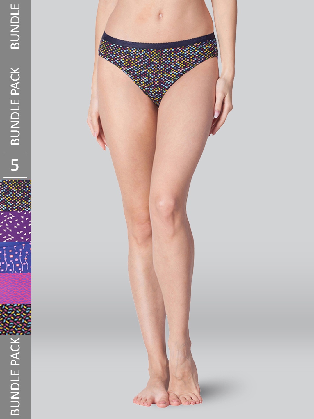 LYRA Women Pack Of 10 Assorted Printed Cotton Basic Briefs