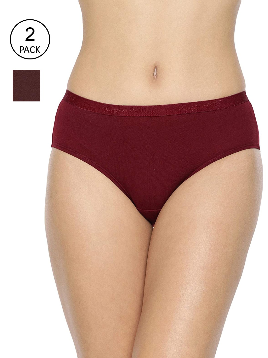 

LYRA Women Pack Of 2 Assorted Solid Hipster Cotton Briefs