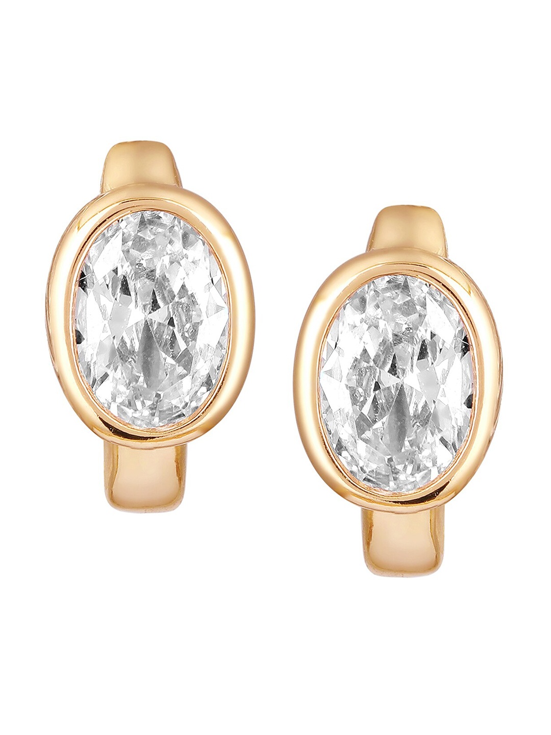 

Peora Gold-Plated & White Contemporary Studs Earrings