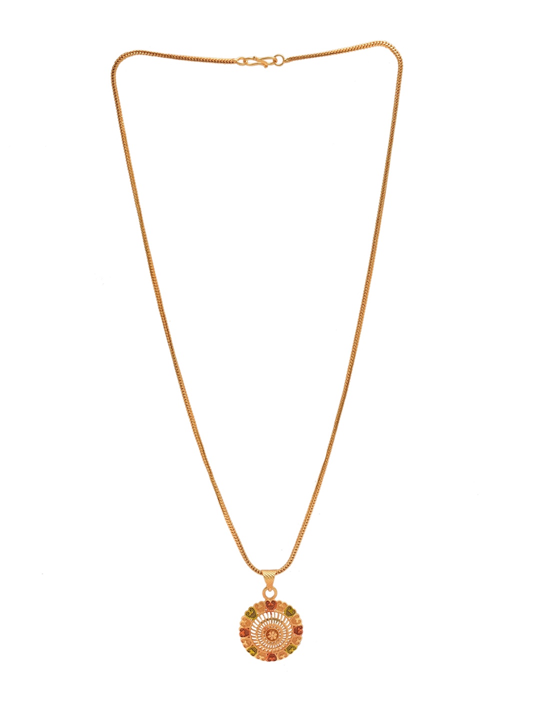 

Jewar Mandi Gold-Plated Pendant With Link Chain