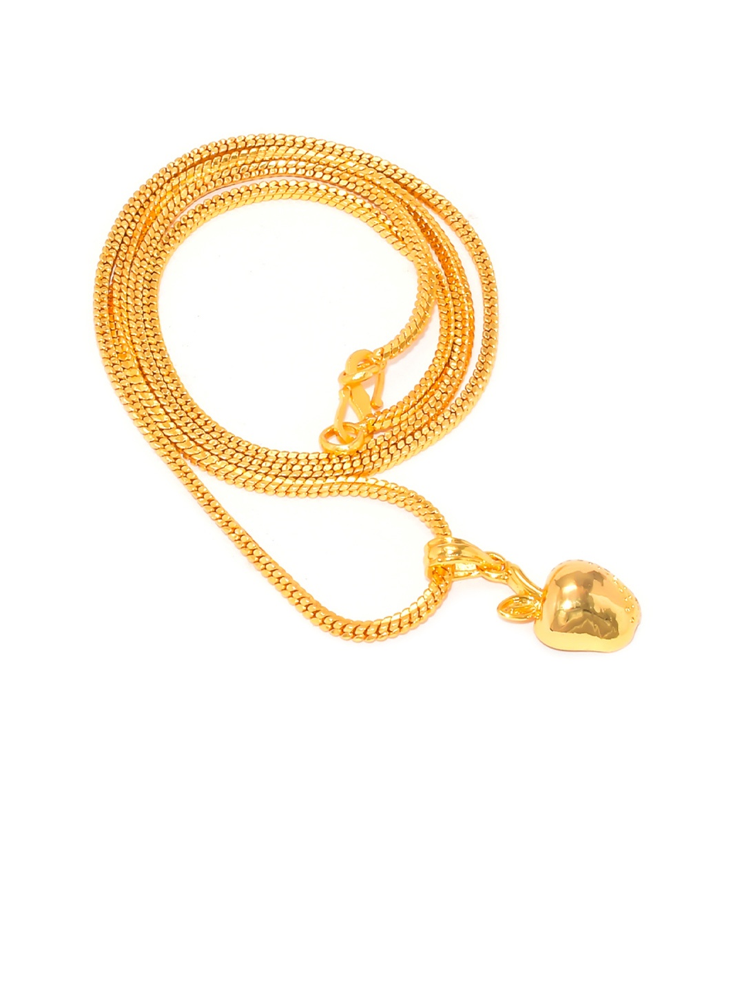 

Jewar Mandi Gold-Plated Fruit Shaped Pendant With Chain