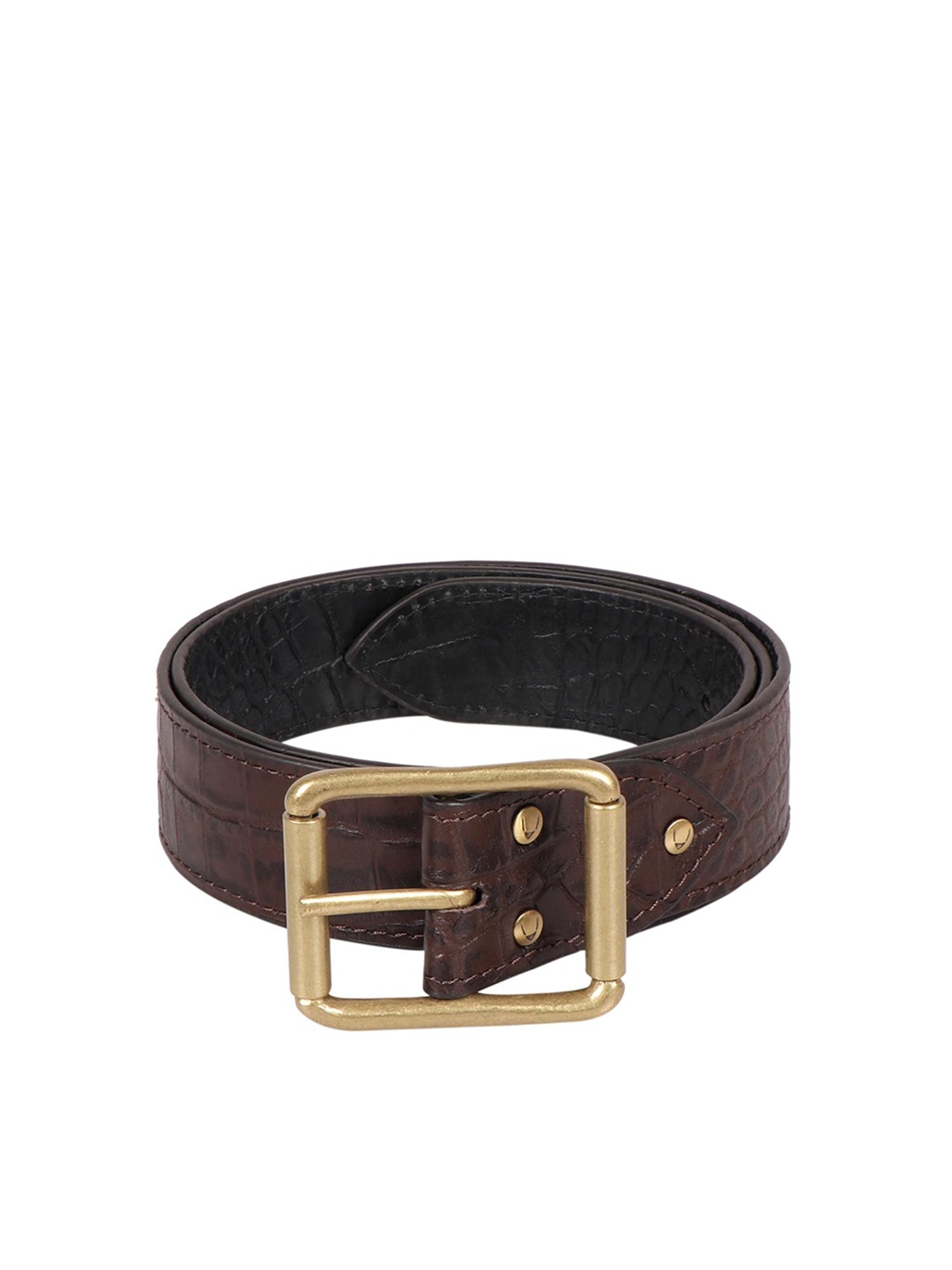

Hidesign Women Brown & Black Textured Leather Reversible Formal Belt
