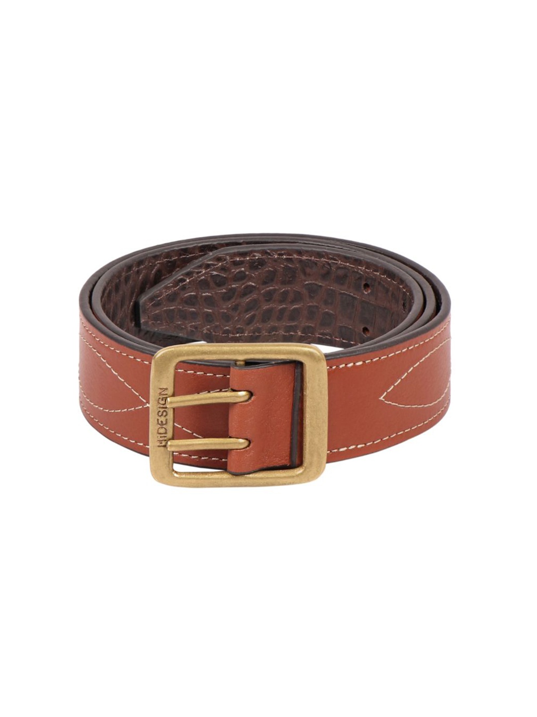 

Hidesign Women Brown Textured Leather Formal Belt
