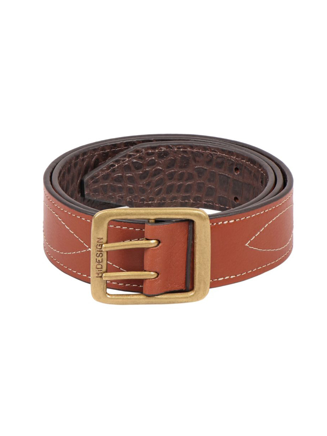 

Hidesign Women Brown Textured Leather Belt