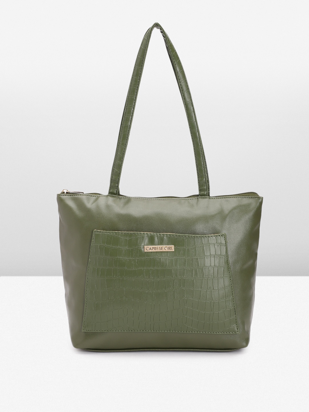 

Caprese Textured Shoulder Bag, Olive