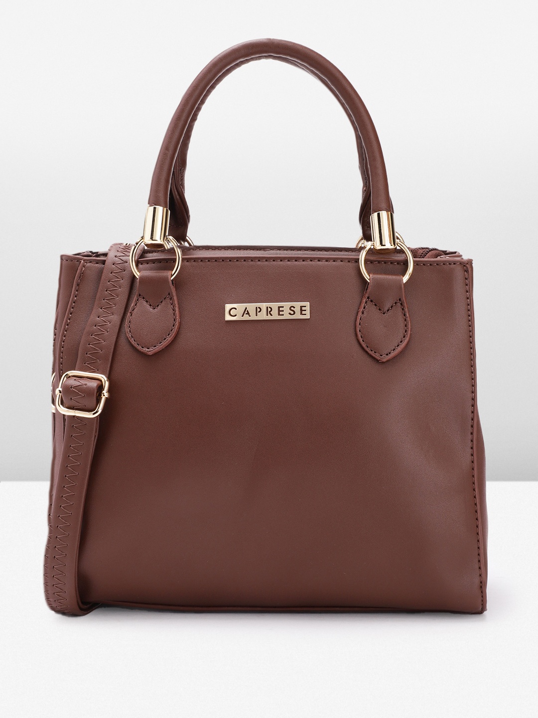 

Caprese Solid Structured Handheld Bag, Brown