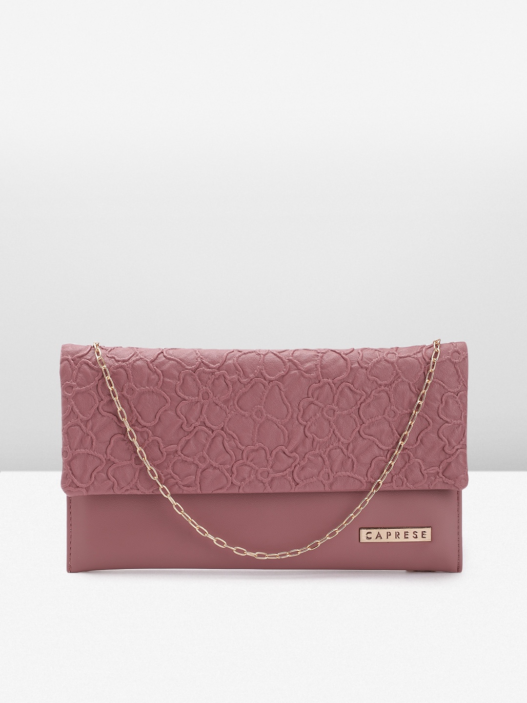 

Caprese Women Textured Clutch, Mauve