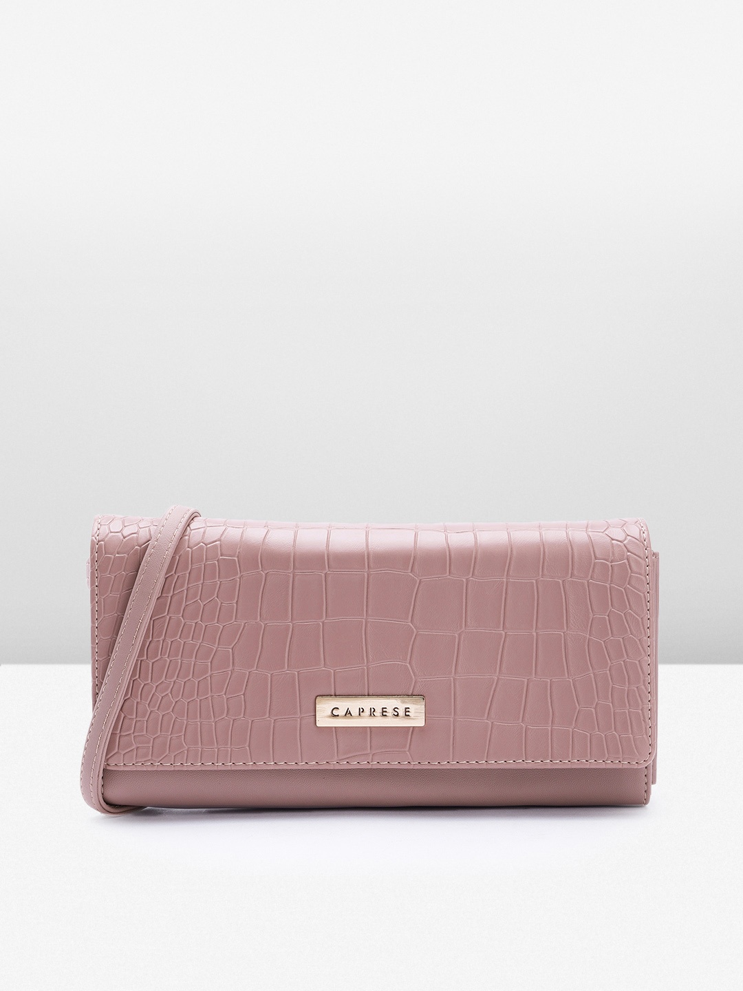 

Caprese Women Textured Two Fold Wallet, Pink