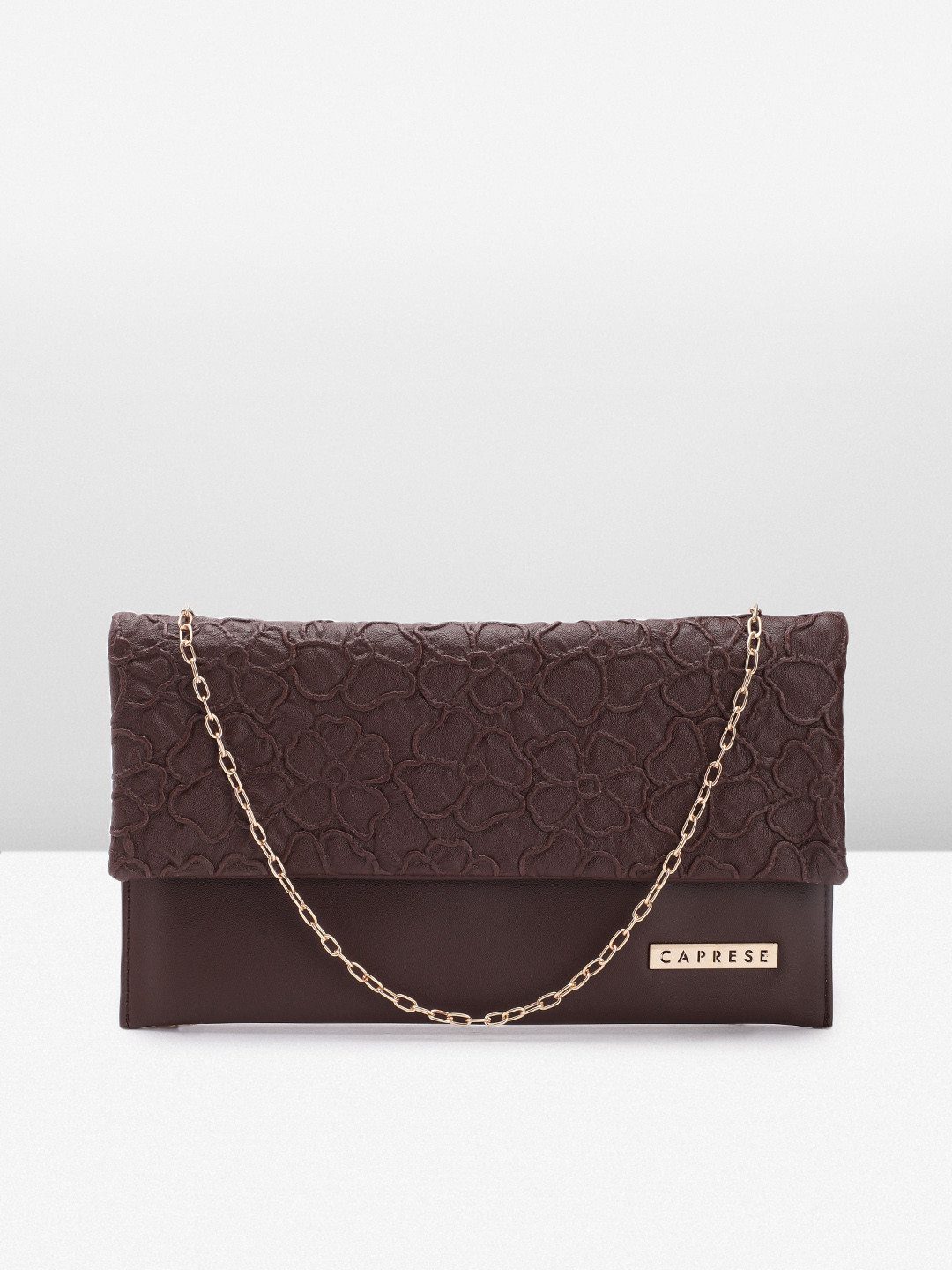 

Caprese Women Textured Clutch, Brown