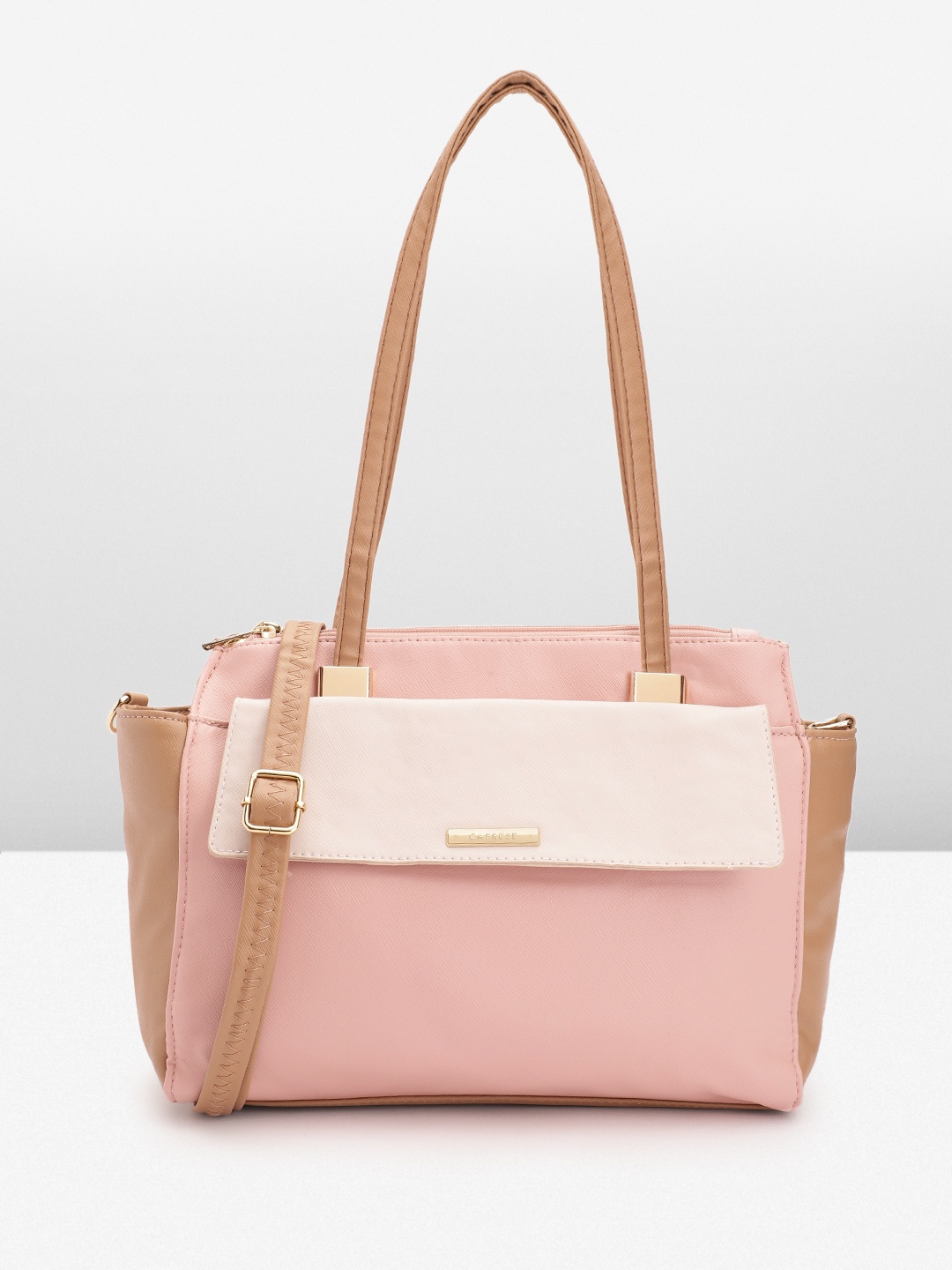 

Caprese Colourblocked Structured Shoulder Bag, Pink