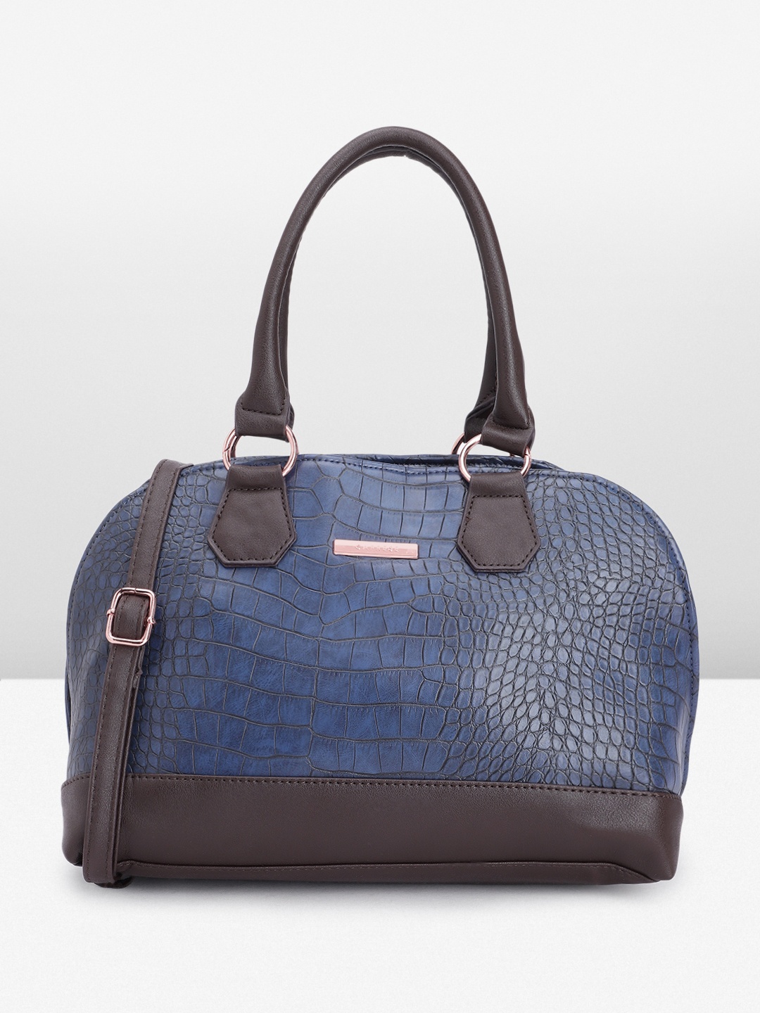 

Caprese Animal Textured Handheld Bag, Navy blue