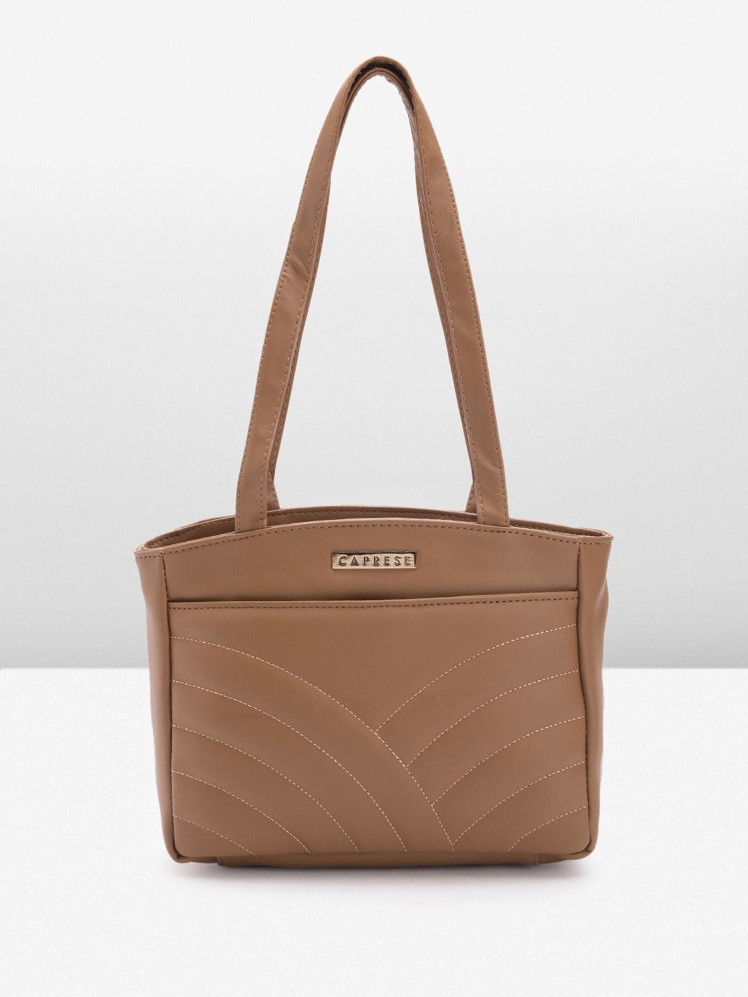 

Caprese Structured Quilted Shoulder Bag, Brown