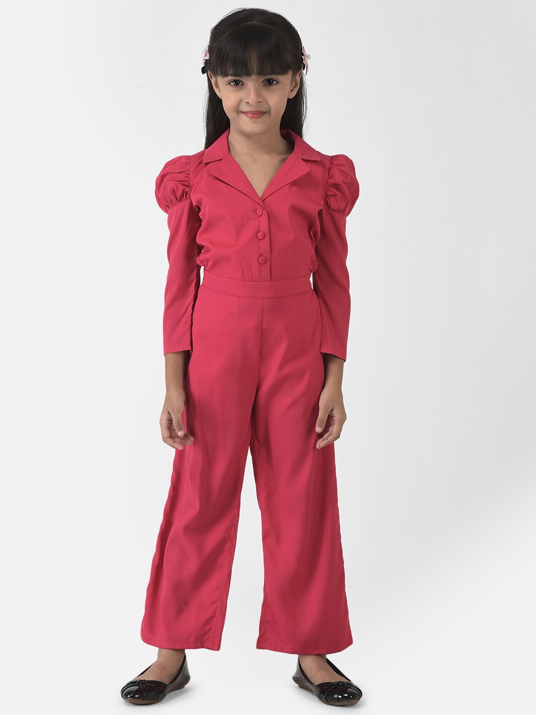 

Eavan Girls Pink Cotton Basic Jumpsuit