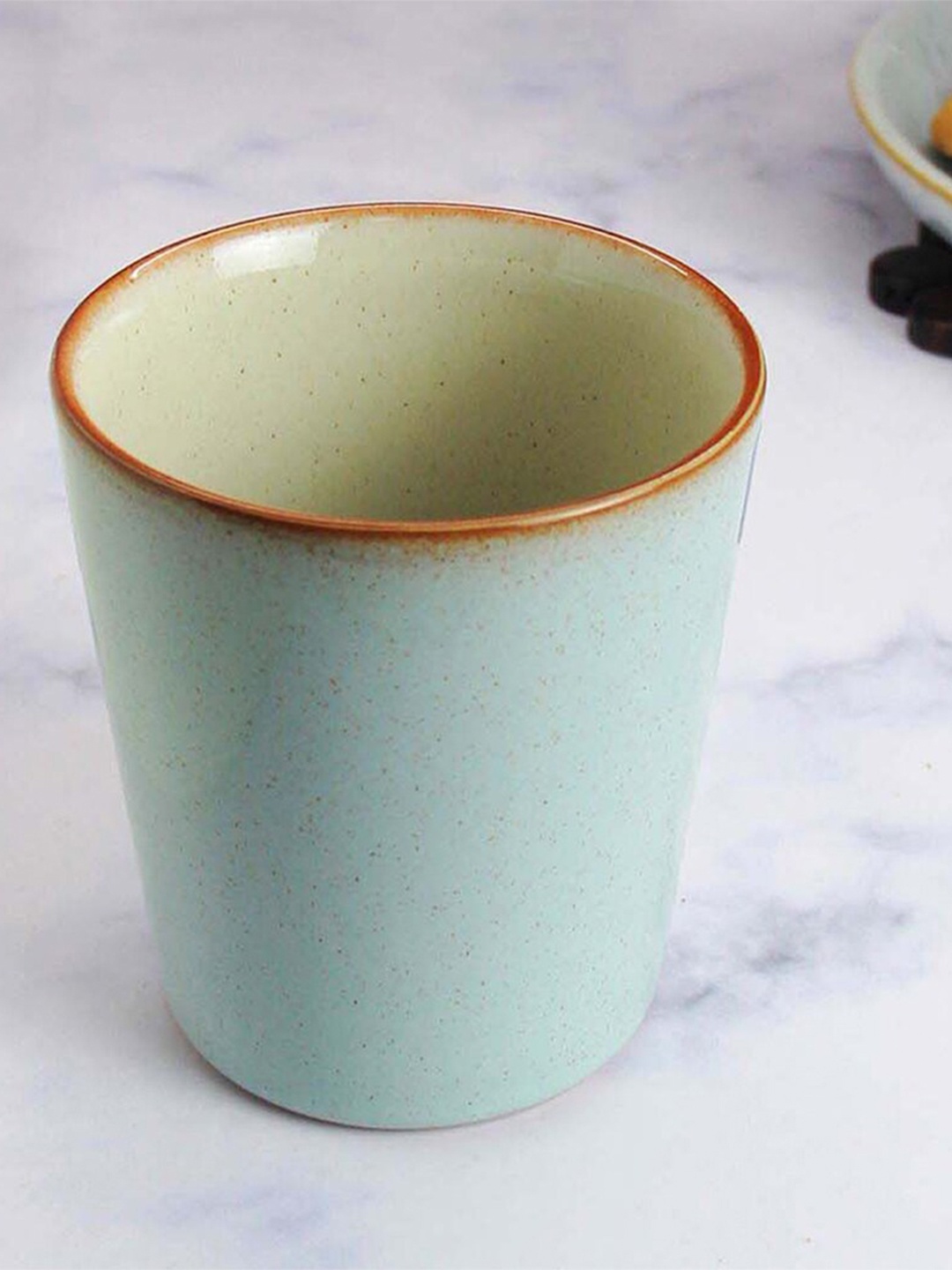

Denby Blue Stoneware Dishwasher Safe Glossy Handleless Mug 250 ml