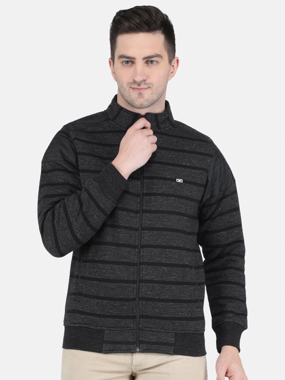 

Monte Carlo Men Black Striped Sweatshirt