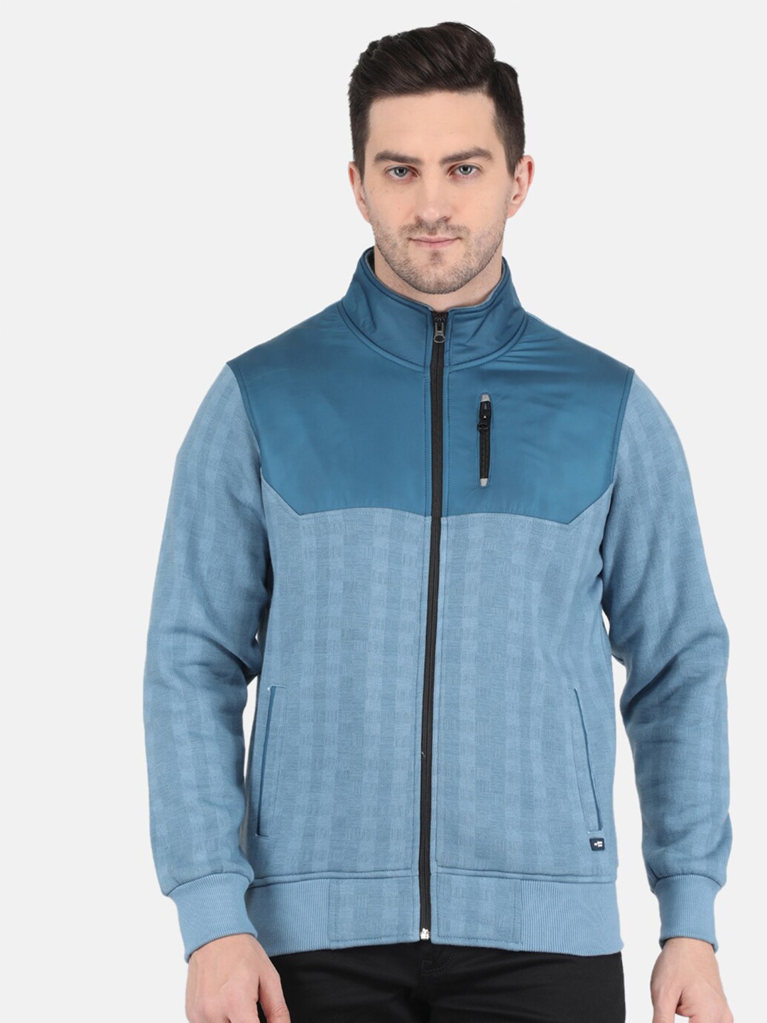 

Monte Carlo Men Blue Colourblocked Sweatshirt