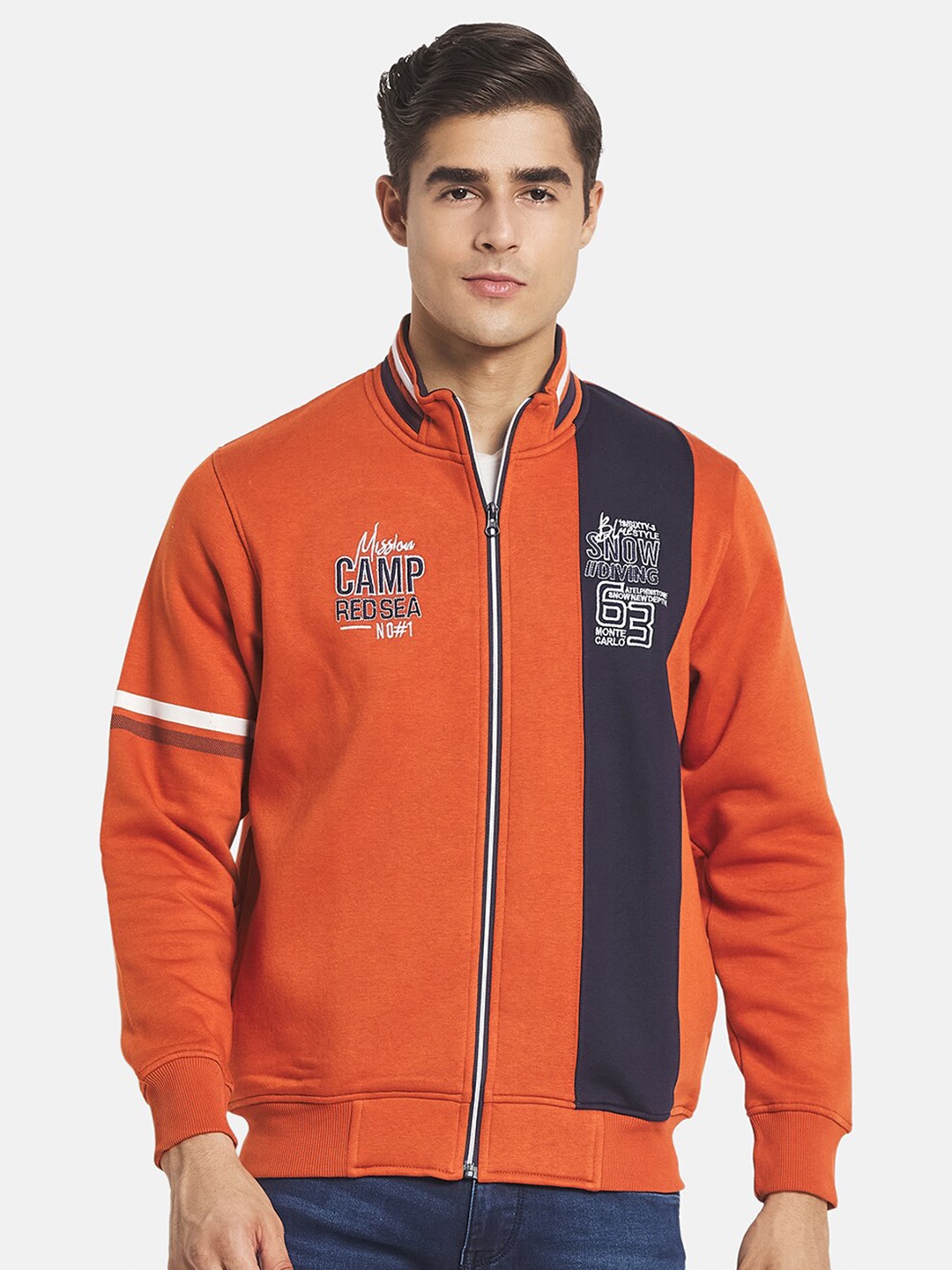 

Monte Carlo Men Orange Printed Cotton Sweatshirt