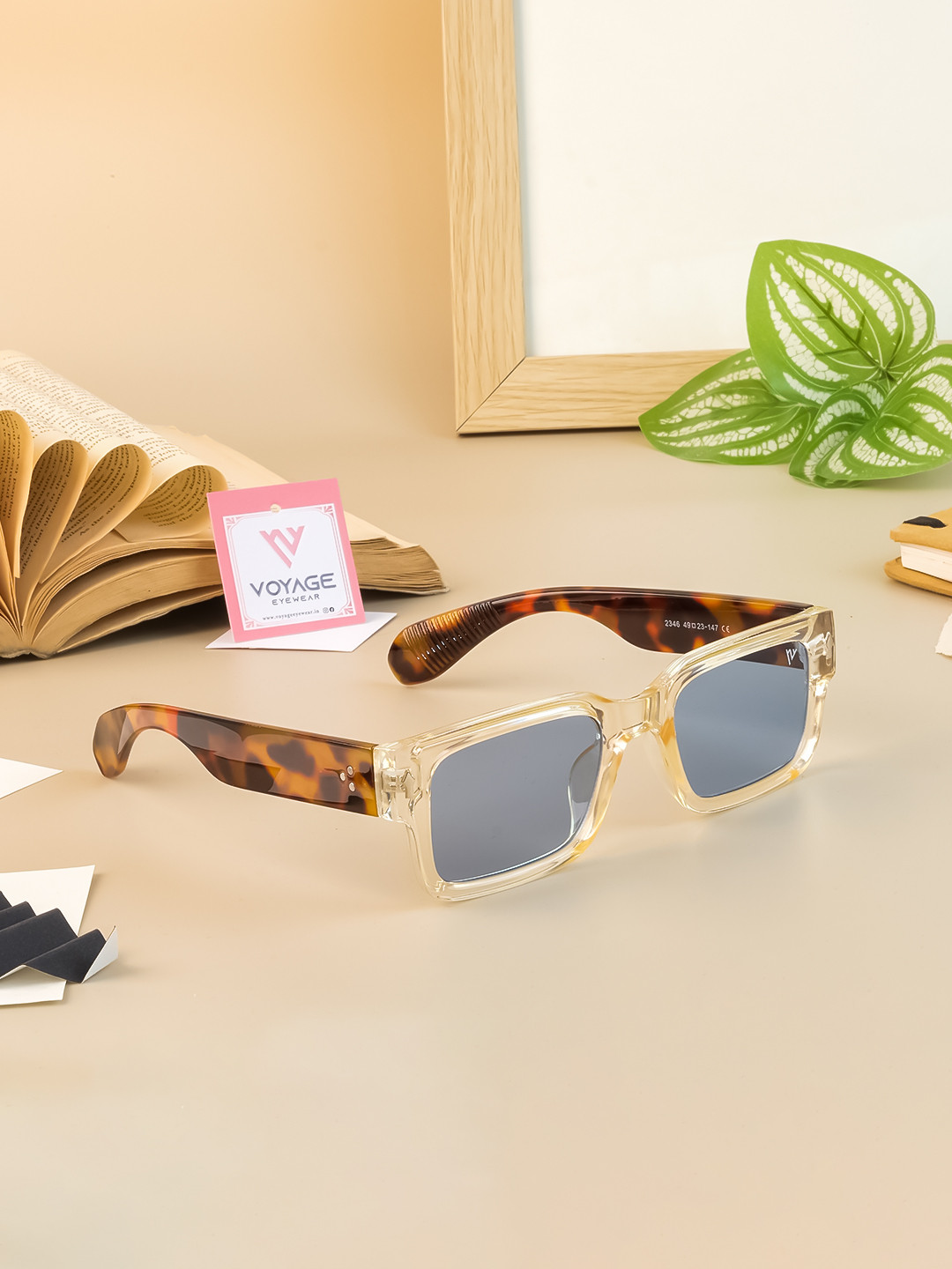 

Voyage Unisex Blue Lens & Yellow Rectangle Sunglasses with UV Protected Lens - 2346MG3884