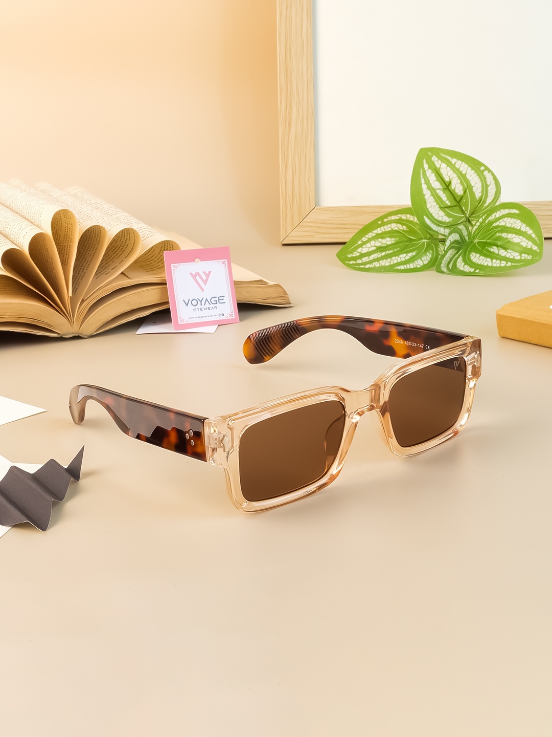 

Voyage Unisex Brown Lens & Brown Rectangle Sunglasses with UV Protected Lens - 2346MG3885