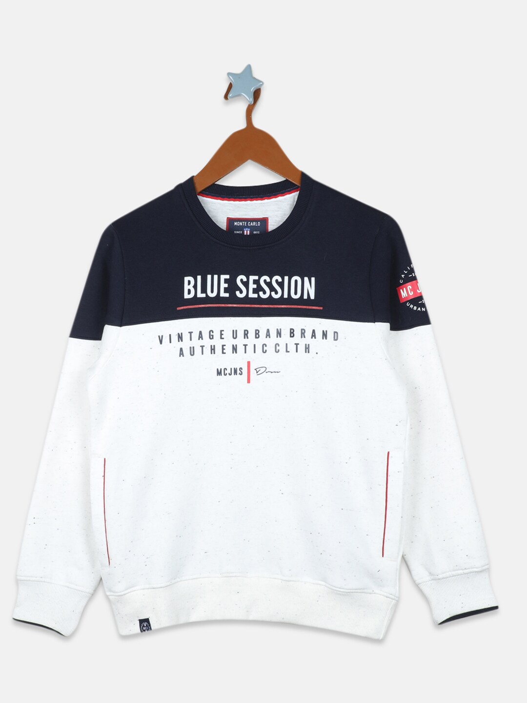 

Monte Carlo Boys Off White Colourblocked Sweatshirt