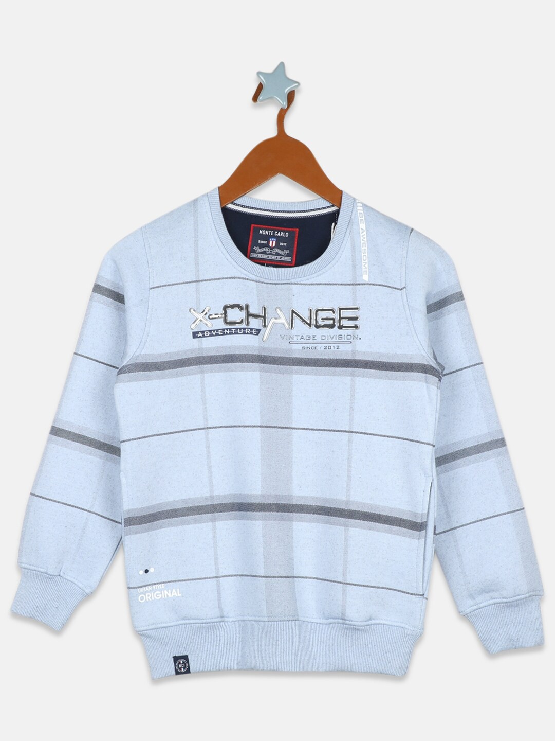 

Monte Carlo Boys Blue Checked Sweatshirt