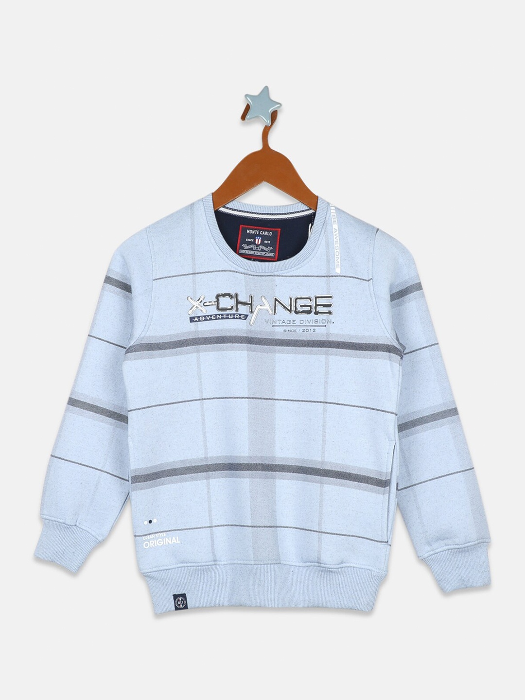 

Monte Carlo Boys Blue Checked Sweatshirt