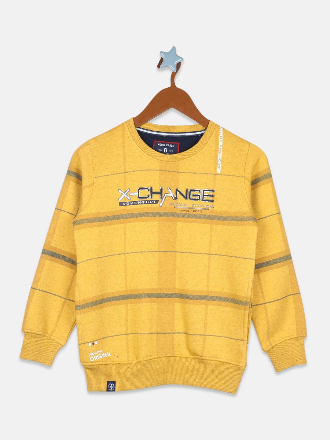 

Monte Carlo Boys Mustard Checked Sweatshirt