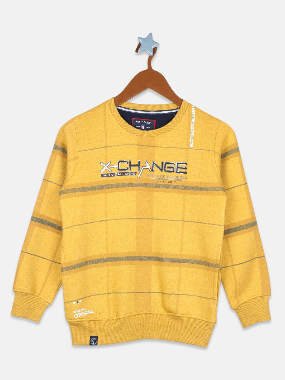 

Monte Carlo Boys Mustard Checked Sweatshirt