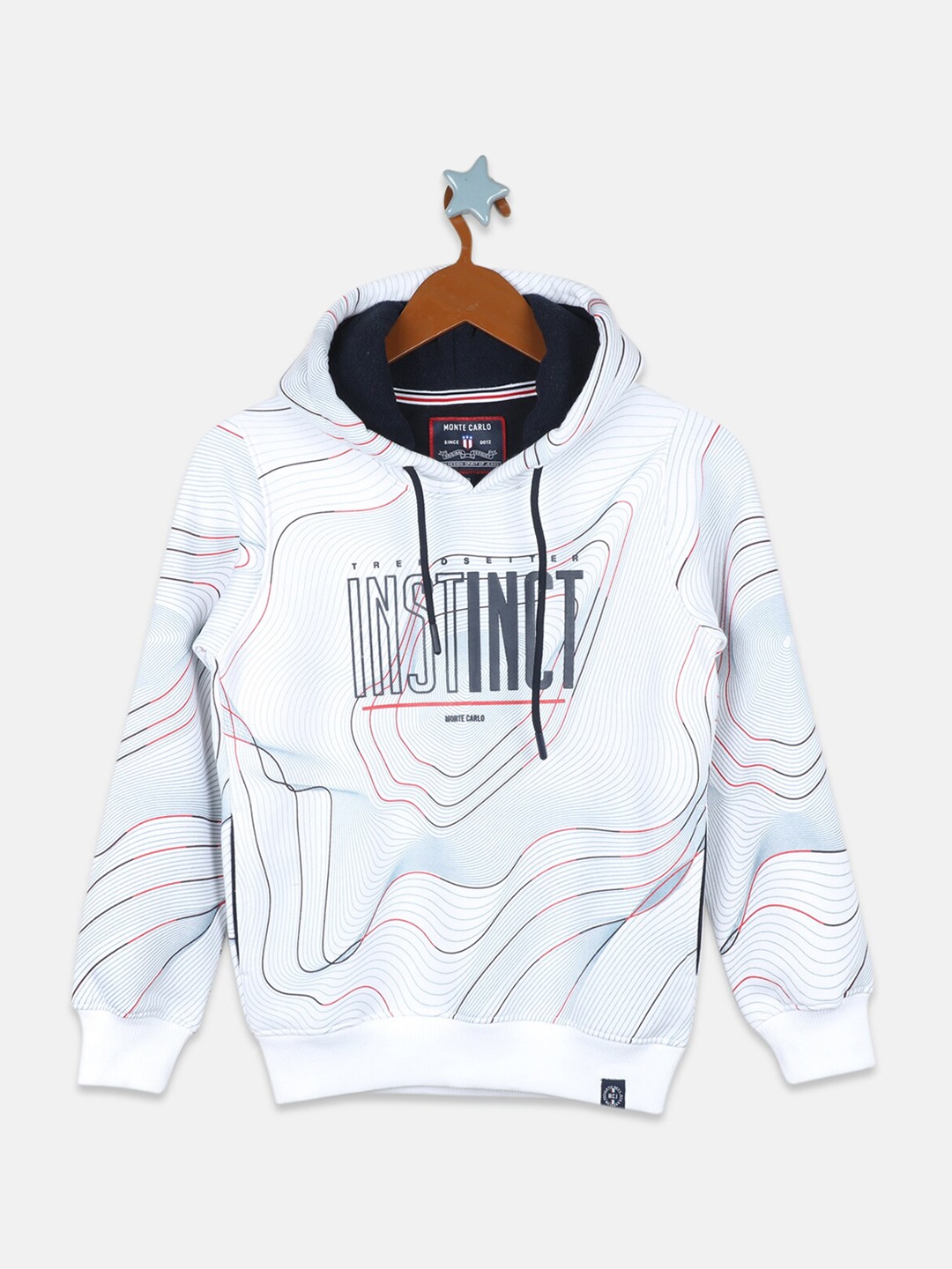 

Monte Carlo Boys White Printed Hooded Sweatshirt
