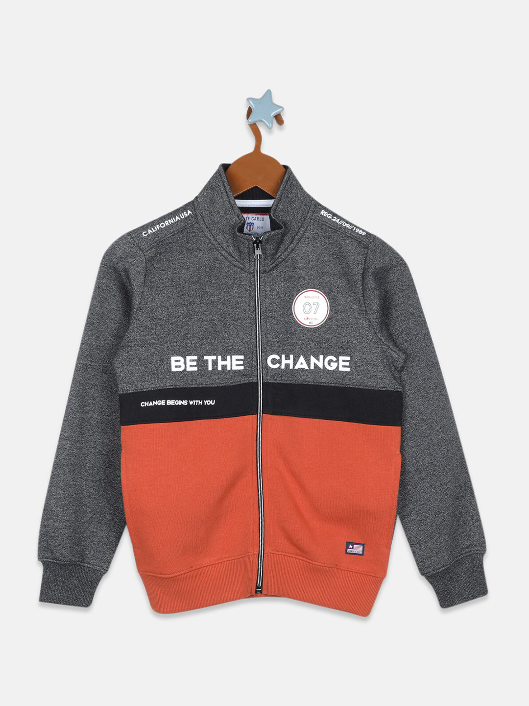 

Monte Carlo Boys Grey & Orange Colourblocked Sweatshirt