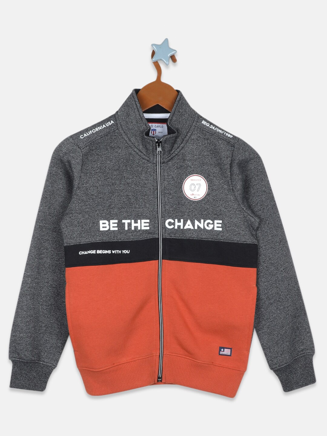

Monte Carlo Boys Grey & Orange Colourblocked Sweatshirt
