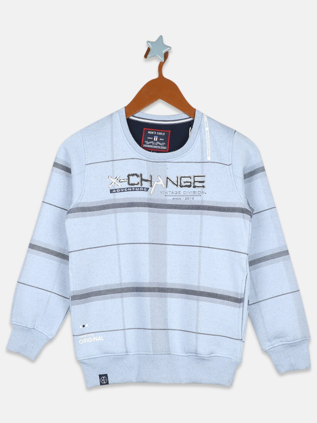 

Monte Carlo Boys Blue Checked Sweatshirt
