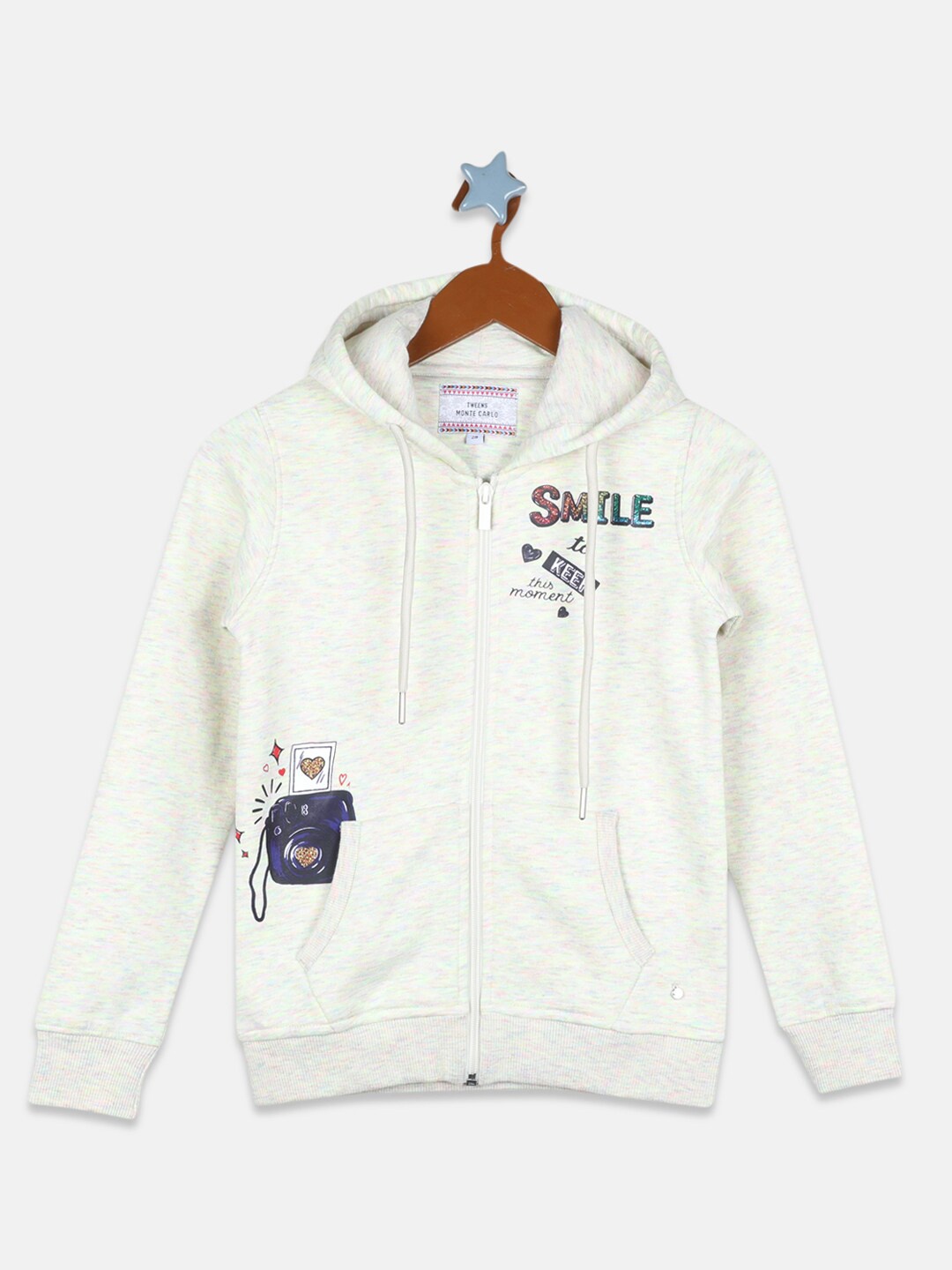 

Monte Carlo Girls Green Printed Hooded Sweatshirt
