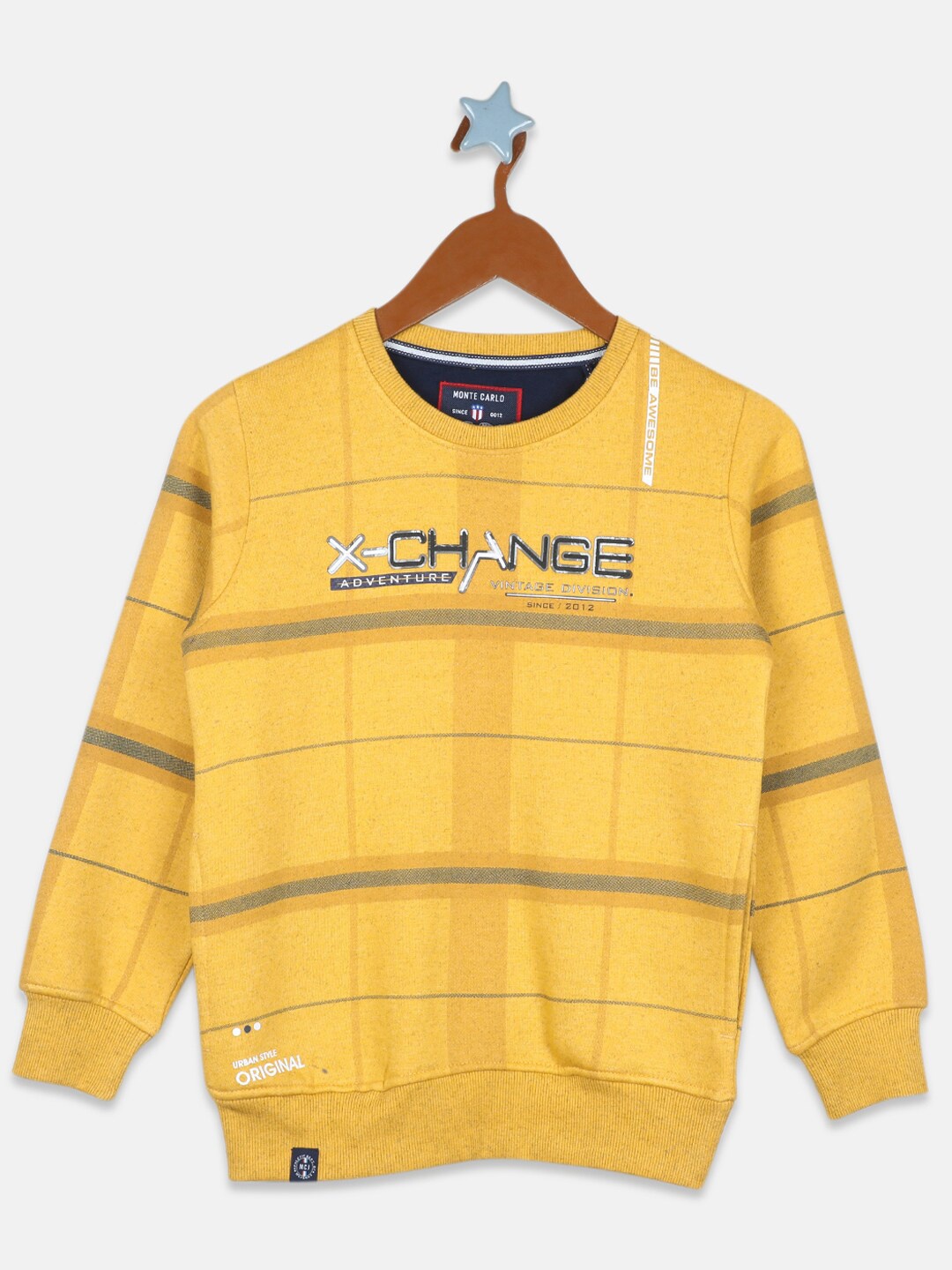 

Monte Carlo Boys Mustard Checked Sweatshirt