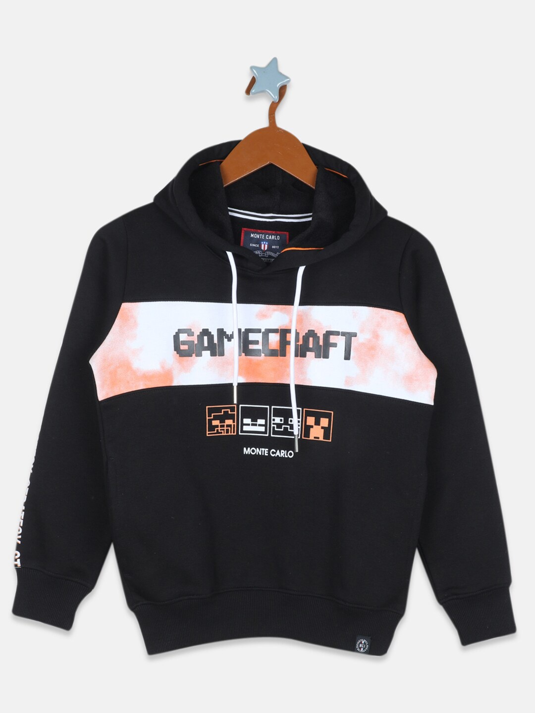 

Monte Carlo Boys Black Printed Hooded Sweatshirt