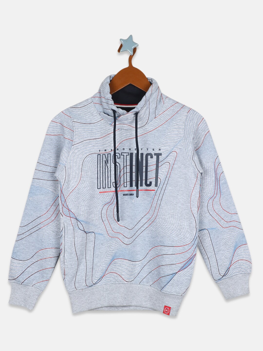 

Monte Carlo Boys Grey Printed Hooded Sweatshirt