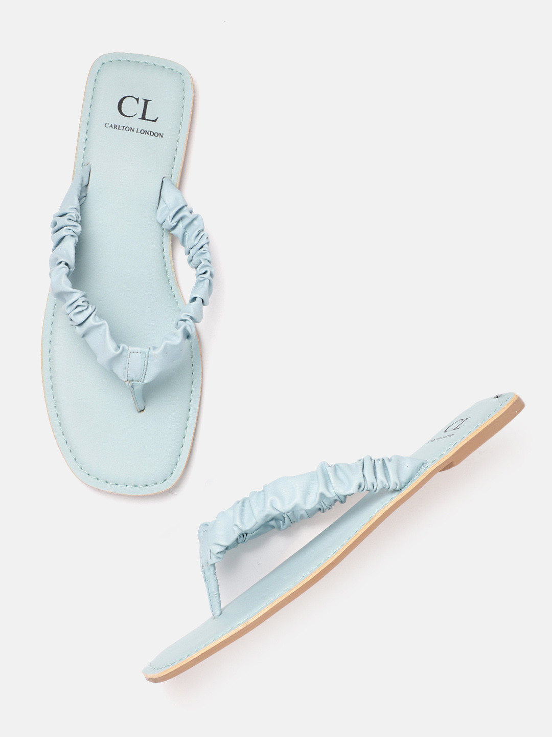 

Carlton London Women Blue Solid Open Toe Flats