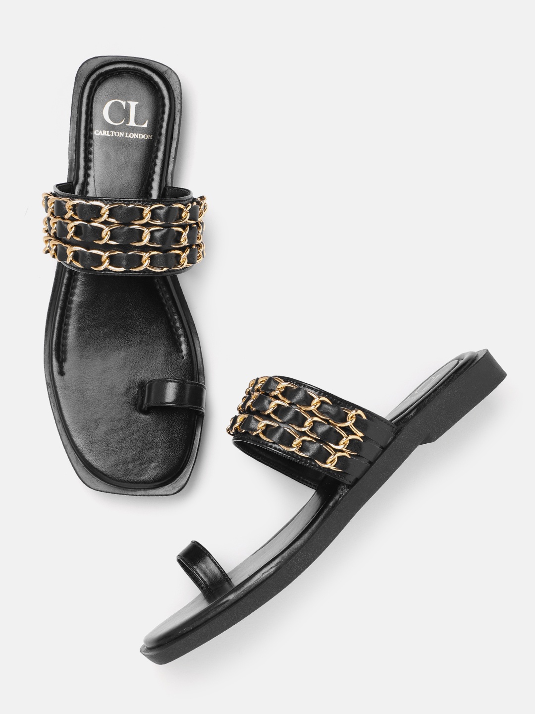 

Carlton London Women Black Solid One Toe Flats