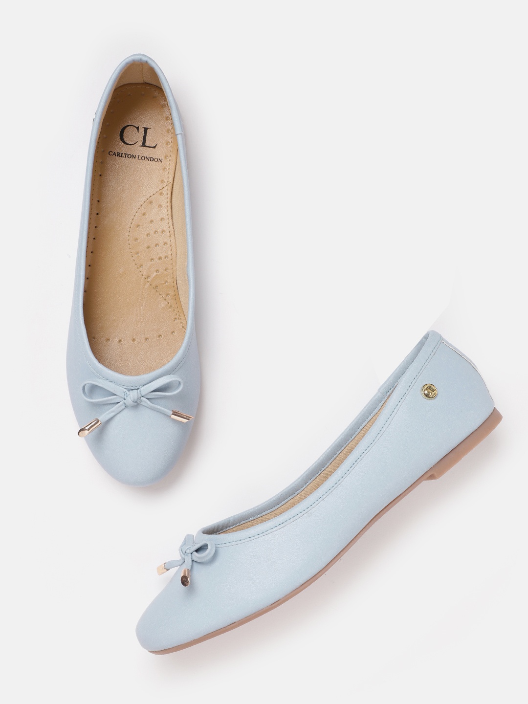 

Carlton London Women Blue Solid Ballerinas with Bow Detail