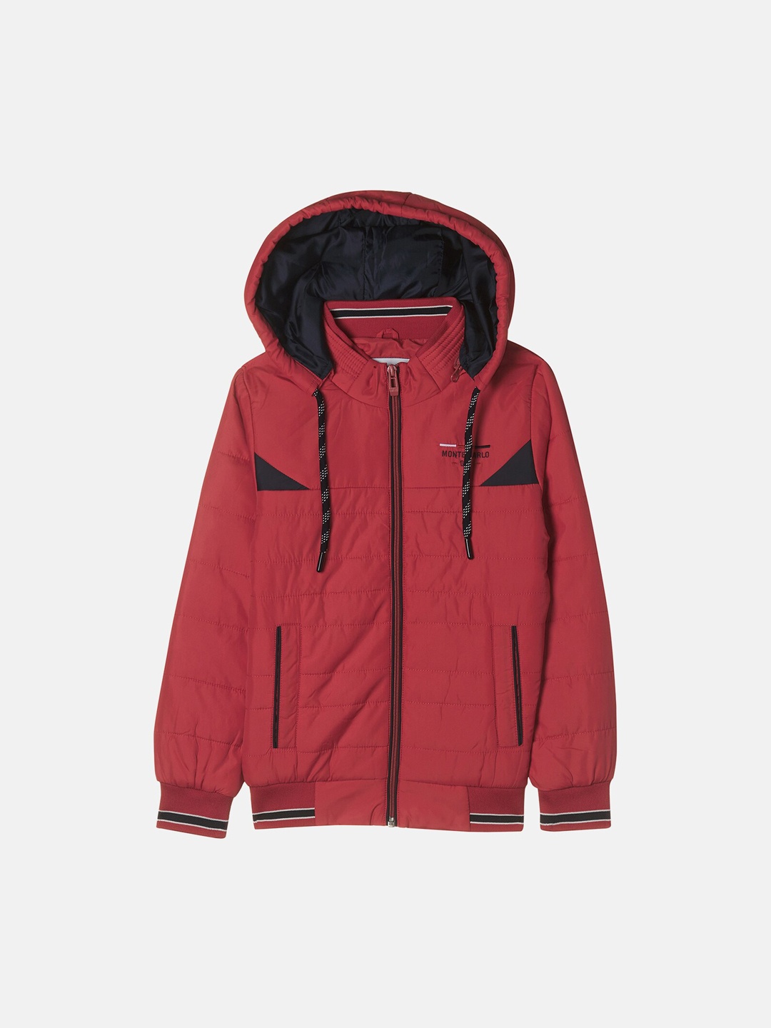 

Monte Carlo Boys Red Black Striped Bomber Jacket