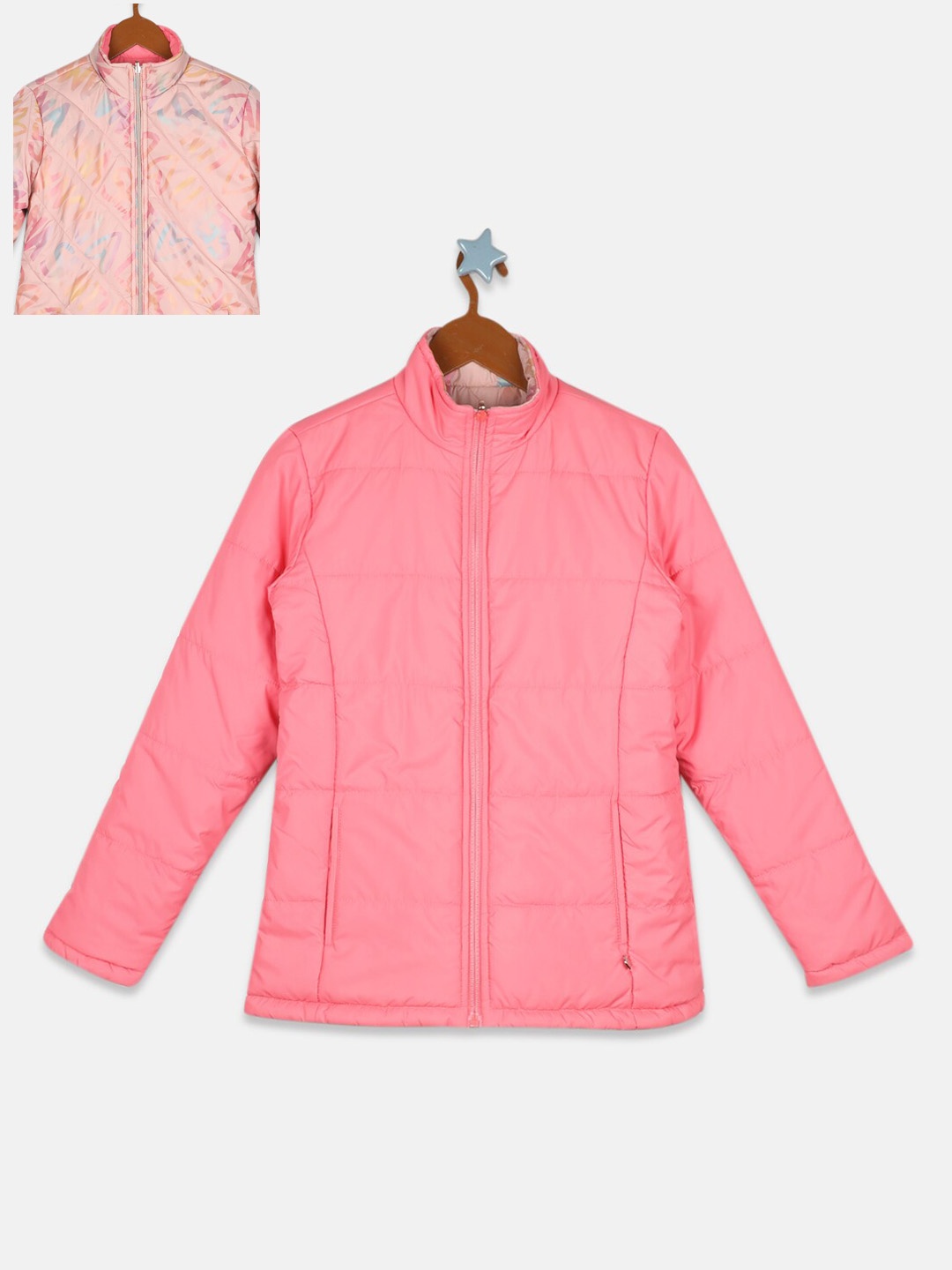 

Monte Carlo Girls Pink Peach-Coloured Typography Tailored Jacket