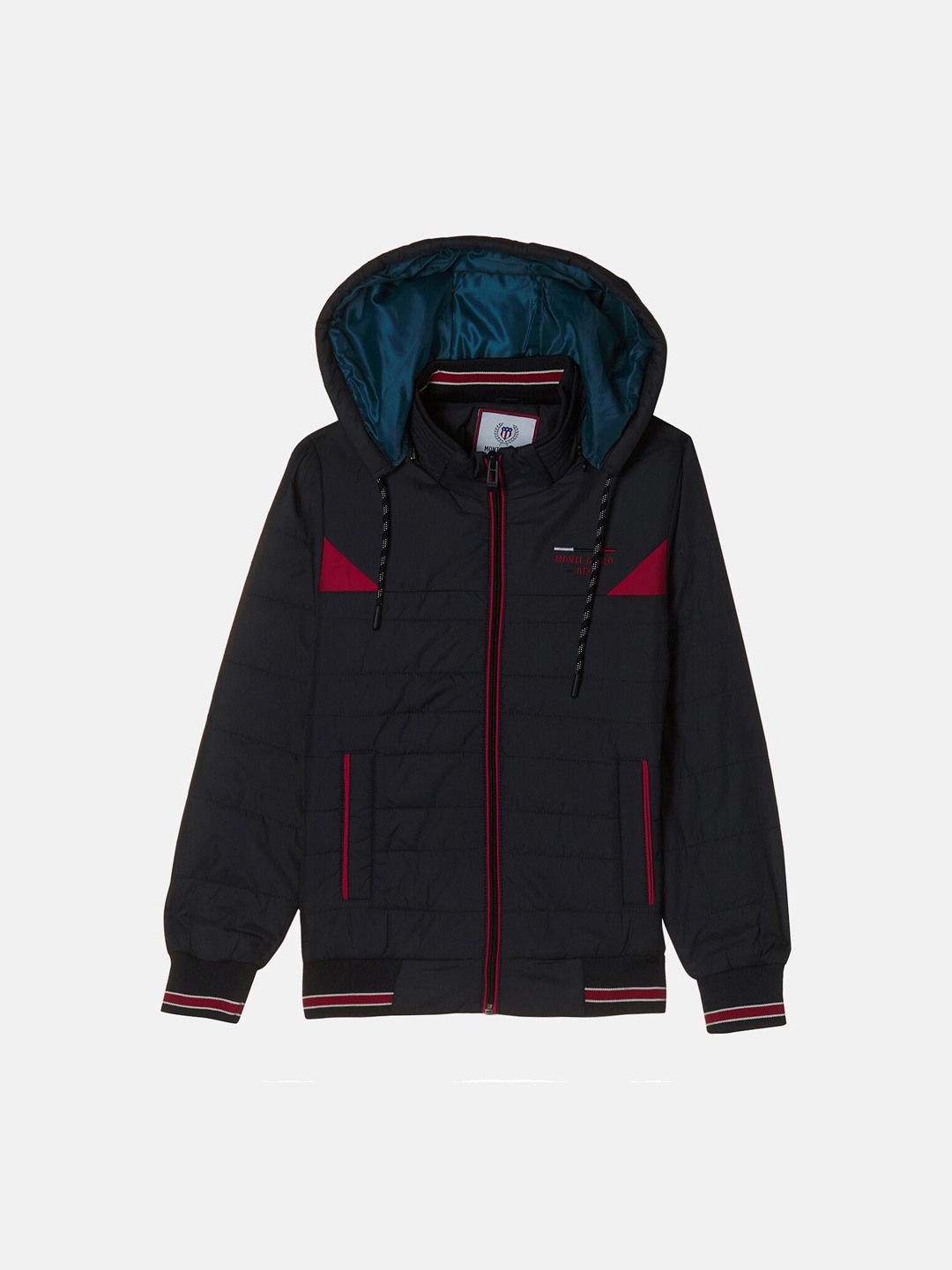 

Monte Carlo Boys Black Red Striped Varsity Jacket