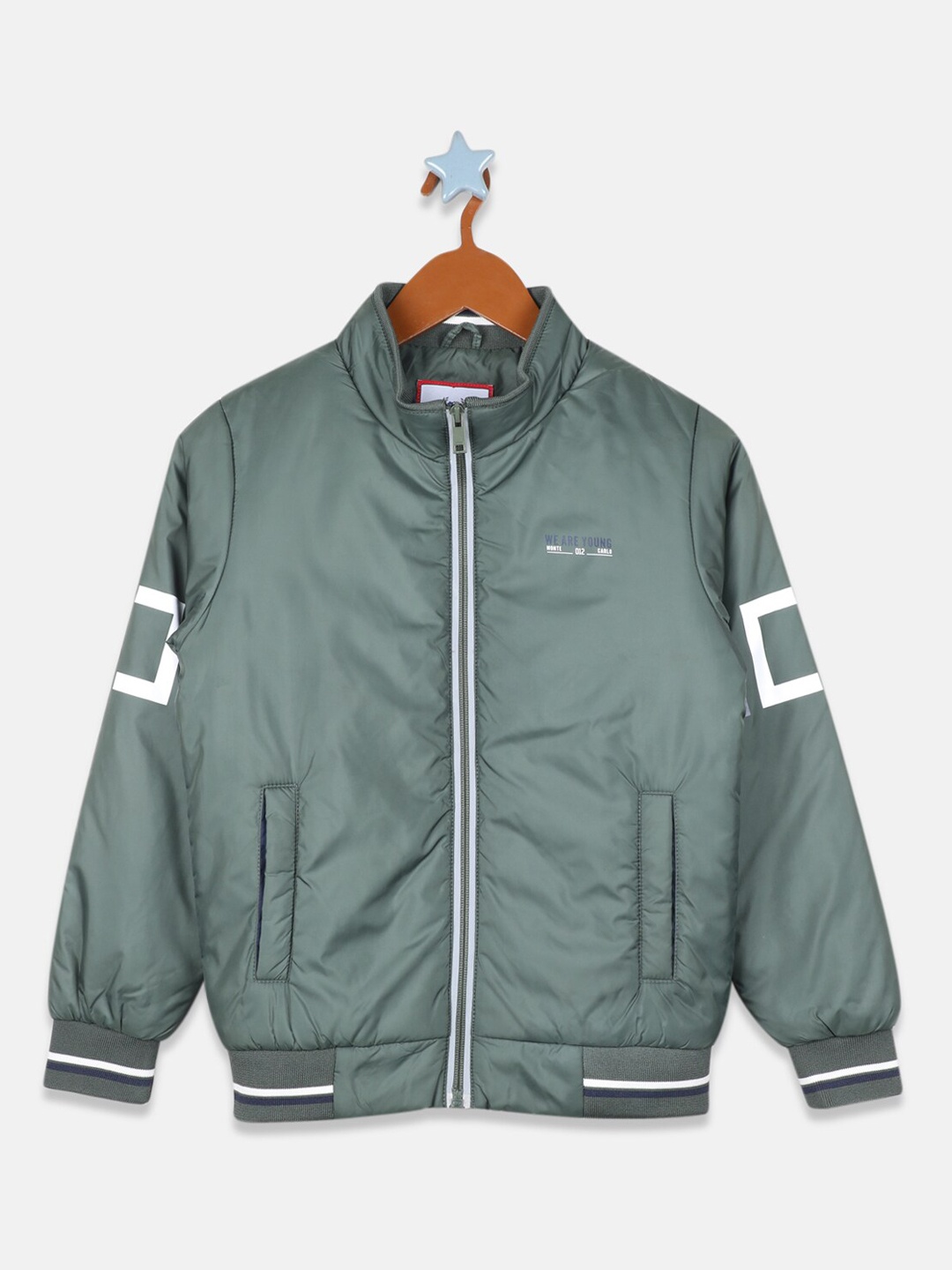 

Monte Carlo Boys Green White Bomber Jacket