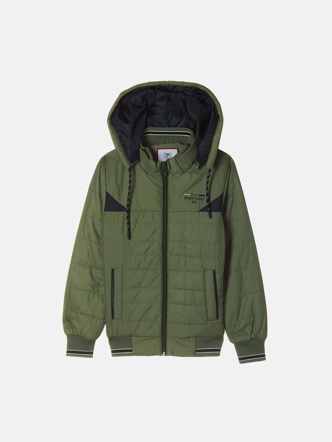 

Monte Carlo Boys Green Black Solid Padded Jacket